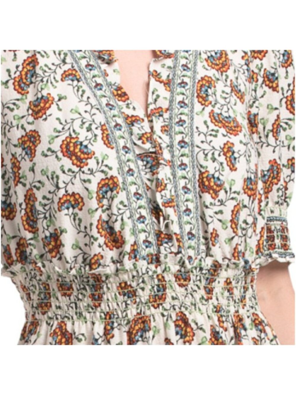 MAX STUDIO Short Sleeve Ruffle Neck Tiered Maxi Dress - Picture 3 of 4